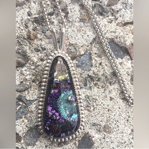 Sterling Silver Dichroic Glass Pendant!